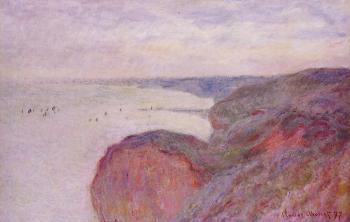 Claude Oscar Monet : On the Cliff near Dieppe, Overcast Skies